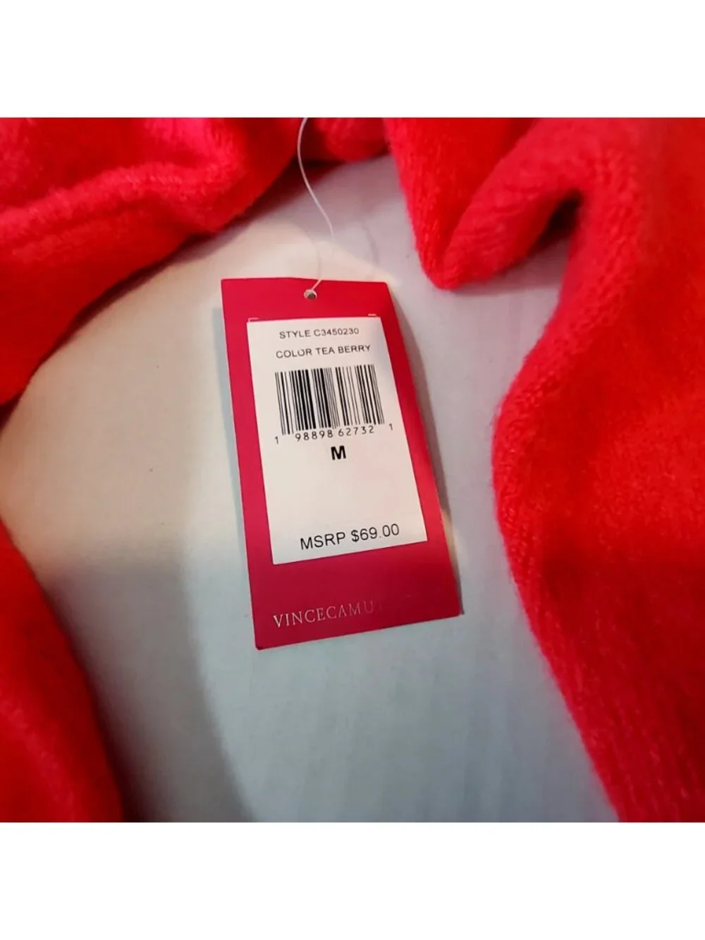 Vince Camuto Womens Tea Berry Red Sweater Size Medium Acrylic Blend  Relaxed fit